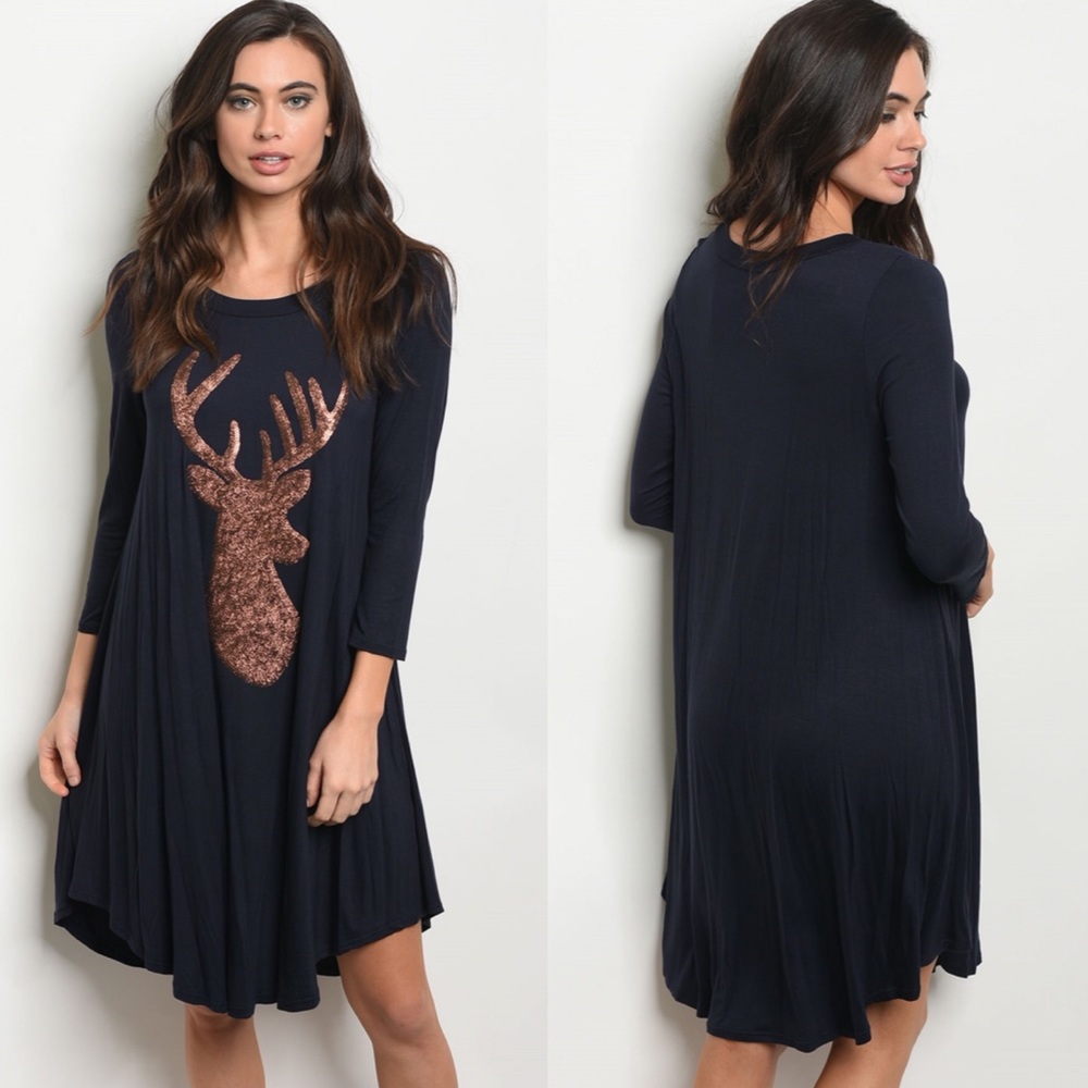 3 PACK | NAVY REINDEER TUNIC